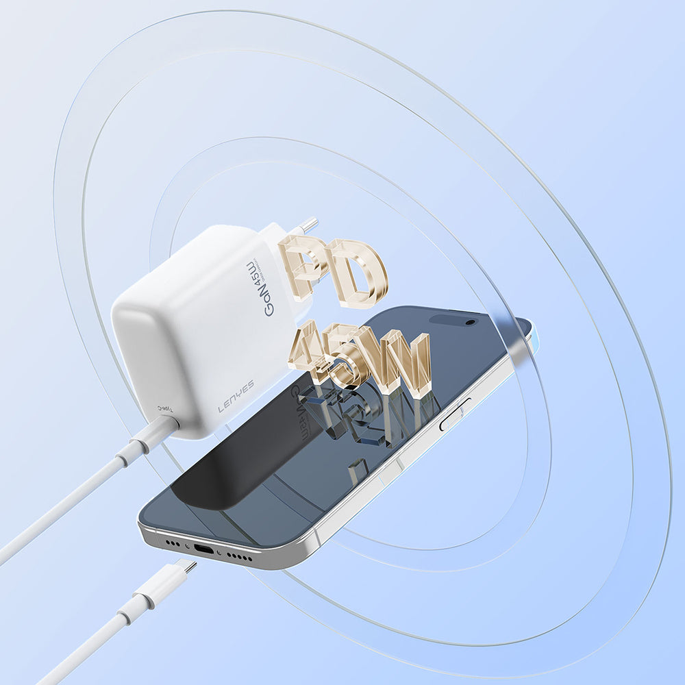 Lenyes LCH91 Type-C ve USB GaN Teknolojili PD Hızlı Şarj Özellikli Şarj Başlığı 20W Lenyes LCH91 Type-C ve USB GaN Teknolojili PD Hızlı Şarj Özellikli Şarj Başlığı 20W